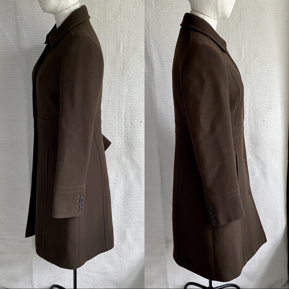 J.Crew 6 Wool Year Round Lady Coat 3/4 Midi Brown - Picture 3 of 9